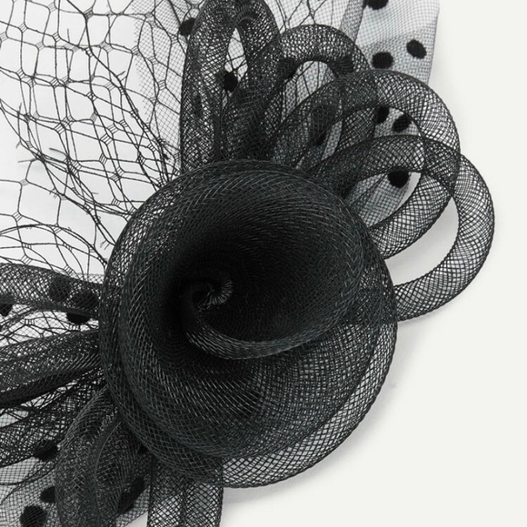 Polka Dot & Net Detail Hair Fascinator - Picture 2 of 2